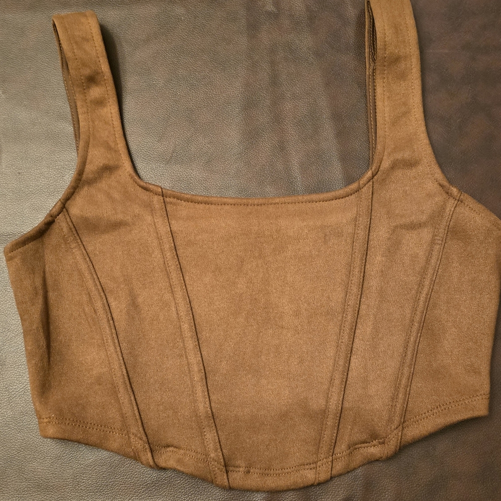 Tan Sleeveless Bustier Tank Top Size S